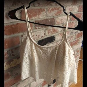 White Lace Long Bikini Top